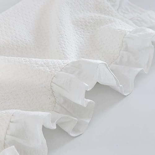 GLORY SEASON Pillow Shams Set of 2 Pure Cotton Champray Ruffled Edge,Thick and Solid Washed Dobby Heavy Fabric (King 20x36 inches) thumbnail 10