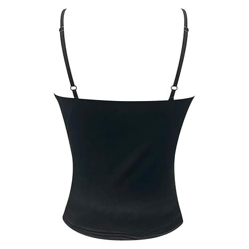 Women's Basic Double Lined Scoop Neck Tank Tops Adjustable Cami Tank Summer Sleeveless Tops 2025 New thumbnail 4