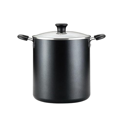 T-fal Specialty Nonstick Stockpot With Lid 12 Quart, Oven Broiler Safe 350F, Stay-Cool Handles, Kitchen, Cookware, Pots and Pans, Stock Pot, Soup Pot, Cooking Pot, Dishwasher Safe, Black - Image 1