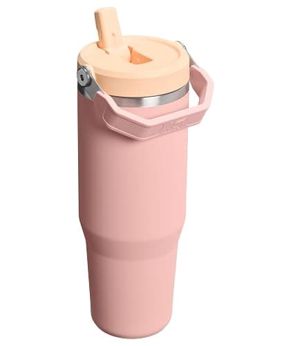 STANLEY IceFlow 2.0 Flip Straw Tumbler with Handle 30 oz | Twist On Lid and Flip Up Straw | Leak Resistant Water Bottle | Insulated Stainless Steel | BPA-Free | Peach Rose thumbnail 4