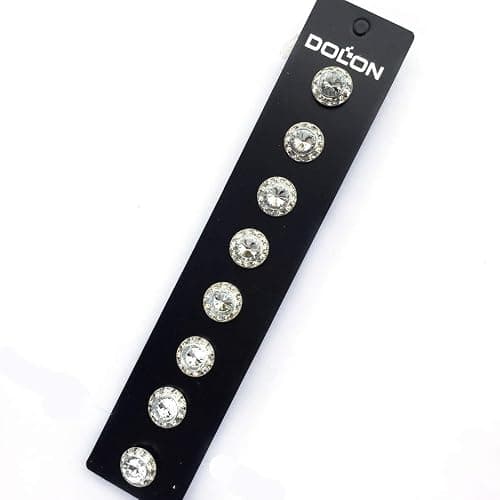 4 Pairs 15mm Rhinestone Round Shaped Acrylic Stone Inside Crystal Ear Studs For Dance Competitions Stage Performance Bridal Party Earrings Jewelry thumbnail 2