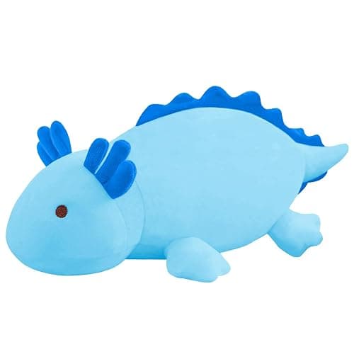 SQEQE Weighted Axolotl Plush Toy, Blue Axolotl Stuffed Animals Cute Plush Pillow, Kawaii Weighted Stuffed Animals Gifts for Girls & Boys Blue 23.6 Inch, 3.1 Lbs - Image 1