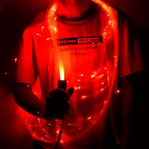 AMKI 6ft Rechargeable LED Fiber Optic Whip, 360 Swivel 36 Mode Effects Super Bright Light Up Dance Rave Toy Great for Raves Parties, Light Shows, EDM Pixel Whip Flow Lace Dance Festival thumbnail 2