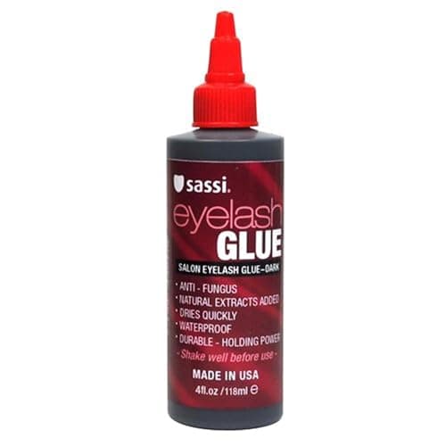 Sassi Eyelash Glue Dark 4oz | Quick-Drying, Natural Extract Formula, Waterproof, Durable Hold, Long-Lasting, Lash Adhesive | Made in USA - Image 1