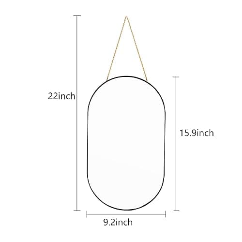 YCHMIR Oval Wall Mirror, Gold, Oval Shape, for Bathrooms and More (Black, 16x9.2 inch) thumbnail 3