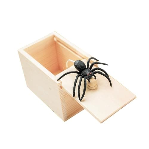 Winbar Rubber Spider Trick Box, Handmade Wooden Surprise Box with Hidden Spider, Trick Toys & Prank Stuff for Adults and Children - Image 1