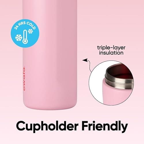 Owala FreeSip Insulated Stainless Steel Water Bottle with Straw for Sports and Travel, BPA-Free Sports Water Bottle, 24 oz, Angel Food Cake thumbnail 4