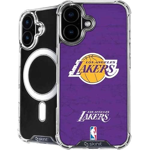 Skinit Phone Case Compatible with MagSafe iPhone 16 - Officially Licensed NBA Los Angeles Lakers Purple Primary Logo Design - Image 1