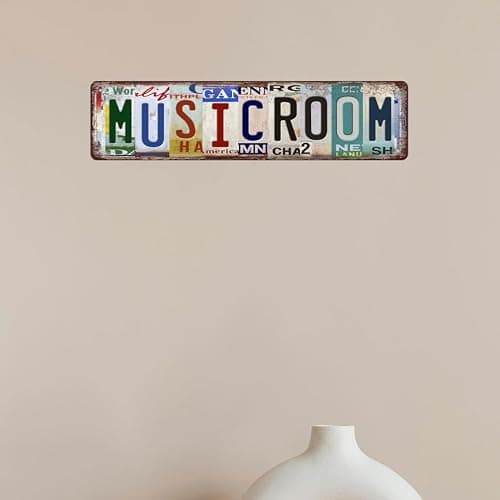 Vintage Music Room Wall Decor Street Signs Music Posters Studio Decor Metal Tin Sign Guitar Wall Art Decor 16 X 4 Inches thumbnail 4