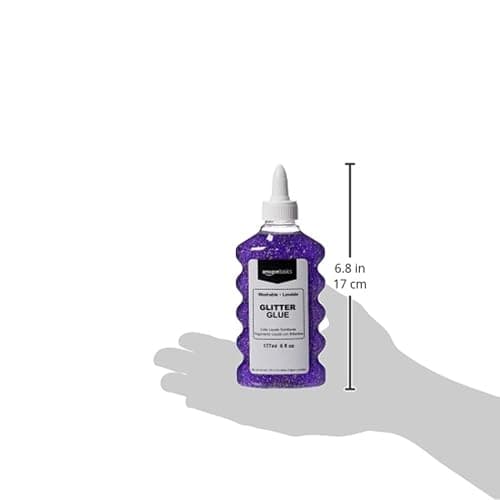 Amazon Basics Liquid Washable Glitter Glue for Making Slime, Art Crafts and School, Assorted Colors (Purple, Pink, Red, Blue), 6 oz Each, 4-Count thumbnail 4