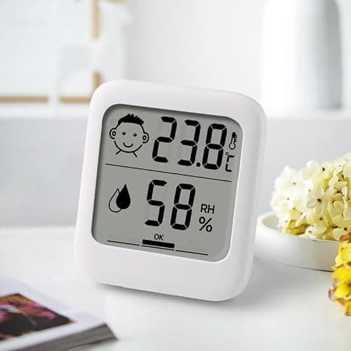 HATUSOKU Digital Thermometer and Hygrometer with Comfort Face Display, Hygrometer, Stand, Magnet, Hanging, Simple, Infectious Disease Prevention, Heat Stroke Prevention (Simple, No Clock) thumbnail 8