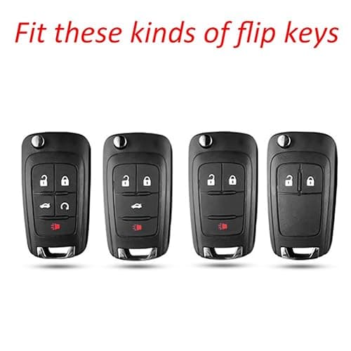 Cacacar for Chevy Key Fob Cover with Keychain, Premium TPU Full Protection Key Fob Case for Chevrolet Equinox Camaro Cruze Malibu Sonic Buick Terrain (5 Buttons Pink) thumbnail 2