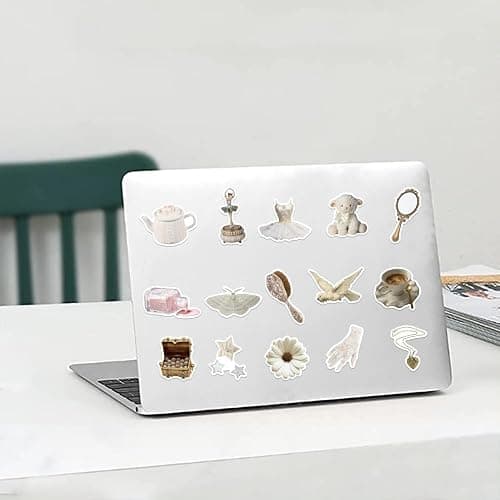 50PCS White Aesthetic VSCO Stickers,Cute Aesthetic Art Coquette Stickers,Waterproof Vinyl Stickers for Laptop,Water Bottles,Computer,Scrapbook thumbnail 2