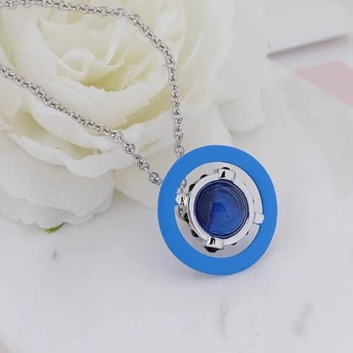 ZHAOZHAO Colorful Saturn Necklace for Women - Silver Blue Saturn Pendant - Punk Style thumbnail 3