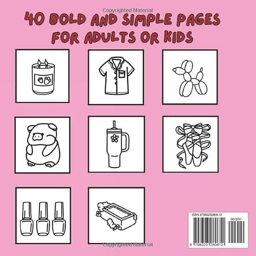 Just Girly Things: Bold and Easy Coloring Book for Adults or Kids thumbnail 2