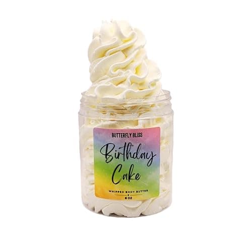 Birthday Cake Whipped Body Butter – Sweet Vanilla Frosting Scent – Shea, Mango & Coconut Cream – Vegan, Paraben-Free Moisturizer for Dry Skin – 4 oz Jar thumbnail 2