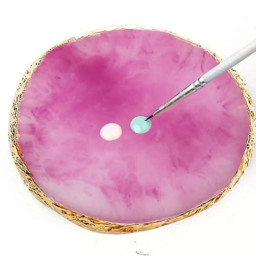 2 Pcs Resin Nail Art Palette, Nails Art Painting Mixed Color Palettes Gold Edge Nail Holder Nails Art Display Board Easter Gifts for Women Easter Basket Stuffers thumbnail 6