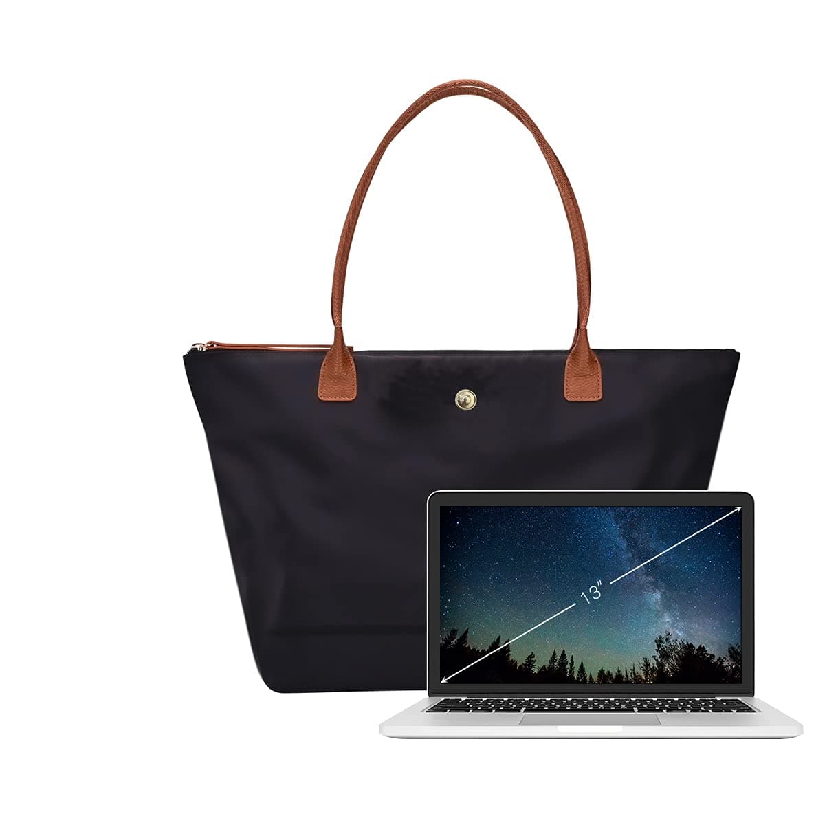 GM LIKKIE Shoulder Tote Bag for Women, Nylon Top-Handle Purse, Foldable Weekend Hobo Handbag thumbnail 4