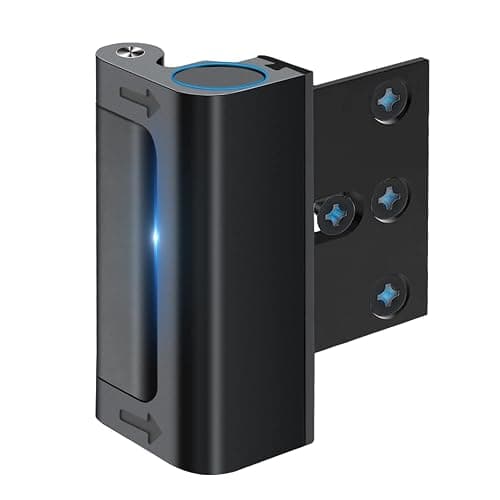Home Security Door Reinforcement Lock Safety Latch Extra Front Doors Security Devices, Anti Door Kick in Safety Protector for Door Inside, Child Proof Aluminum Locks Black 1Pack - Image 1