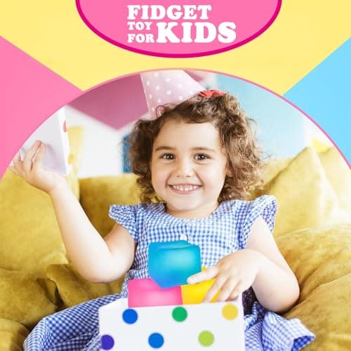 Fidget Toy Stress Cube 3 Pack, Squishy Gel Filled Fidgets for Anxiety Relief, Calming Toys for Kids, Adults, Teens (3 pcs) thumbnail 4
