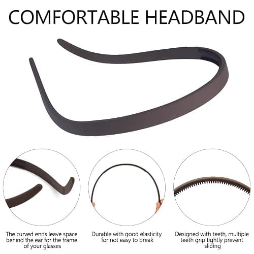 TOBATOBA Headbands for Glasses Wearers No Pressure No Headache Hairbands Square Sunglasses Headband for Women Comfortable Head bands for Girls Non Slip with Teeth 6Pcs thumbnail 5