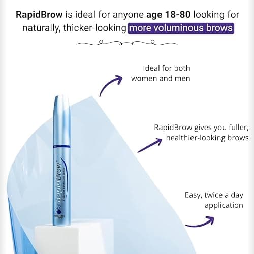 rapidBrow Eyebrow Enhancing Serum 3 mL - Hydrating Hair Serum for Visibly Thicker-Looking Brows with Hexatein 2 Complex thumbnail 6