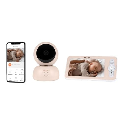 BÉABA, Babyphone, Ecoute Bébé Vidéo 2 en 1, Ecran/Application mobile dédiée, Caméra HD, Rotation à 360°, Vision Nocturne, Talkie Walkie, Berceuses, Contrôle température et humidité, Zen Premium Argile thumbnail 5