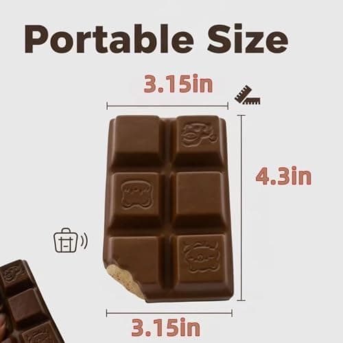 Realistic Chocolate Bar Squishy Slow Rising PU Foam Squeeze Toy, Sweet Scented Fake Food Fidget for Stress Relief, Kawaii Desk Decor Funny Prank Gift for Adults (Chocolate) thumbnail 3