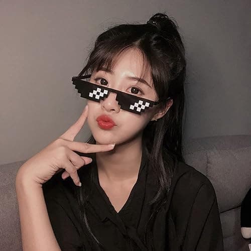 Yilistore Thug Life Sunglasses Halloween Dress Up Pixelated Mosaic Glasses,Party Glasses MLG Shades thumbnail 4