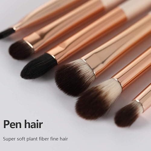 Eye Makeup Brush Set, 6 Pcs Professional Blending Eyeshadow Makeup Brushes for Concealer Eyebrows Eyeliner, Soft Hairs & Wood Handle thumbnail 7