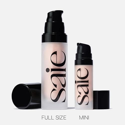 Saie Mini Glowy Super Gel Lightweight Illuminator - Luminizer + Makeup Primer for Glowing Skin - Enriched with Vitamin C + Hydrating Squalane Oil - Roseglow (0.5 oz) thumbnail 9