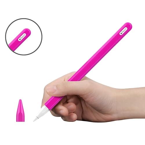MoKo Pencil Case for Apple Pencil 2nd Generation/Apple Pencil Pro,[2 Pieces] Protective Silicone Apple Pencil 2nd Generation Pencil Holder Sleeve and Protective Nib Cover for Apple Pencil 2,Pitaya Red thumbnail 7