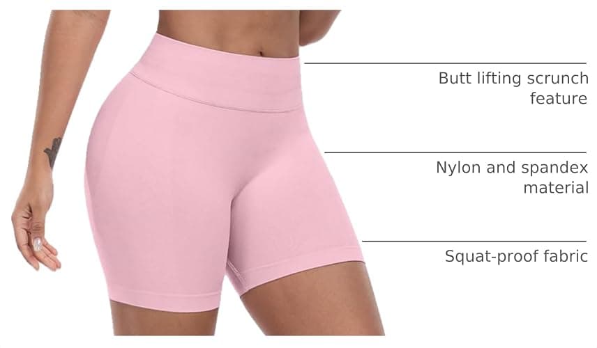 CHRLEISURE Workout Shorts for Women, High Waisted Butt Lifting Scrunch Sports Seamless Gym Shorts Set thumbnail 4