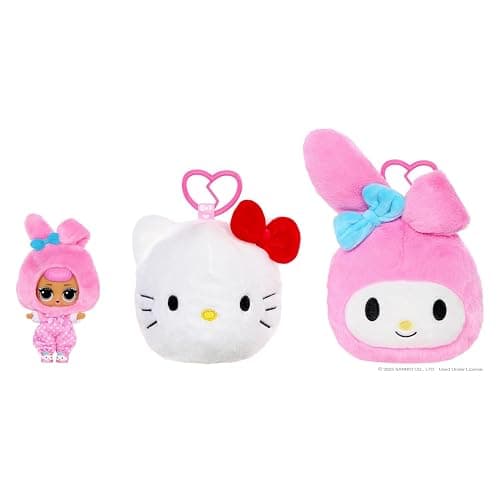 L.O.L. Surprise! Loves Hello Kitty Reversible Plush Surprise - Personaggi Sanrio di peluche con bambola L.O.L. abbinata, 5 sorprese e portachiavi da viaggio, età 4+ thumbnail 6