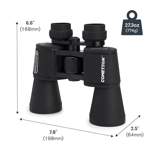 Celestron Cometron 7x50mm Astronomy Binoculars | Wide-Field Astronomy Binocular, Porro Prism, Multi-Coated Optics, Comfortable Handheld, Tripod Adaptable, Carrying Case thumbnail 8