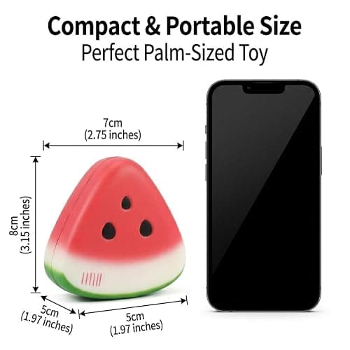 Watermelon Squishy Stress Reliever, Slow Rising Fruit Sensory Prop for Tension Management, Cute Office Desk Accessory & Calming Gift（Watermelon） thumbnail 2