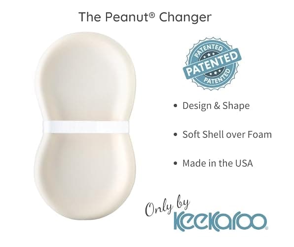 Keekaroo Peanut Changer Baby Vanilla – The Original Made in USA Easy-to-Clean Changing pad and The only Shell Over Foam, Fully Water Repellant, Wipeable Diaper pad, Wipe-Clean Changing pad thumbnail 7