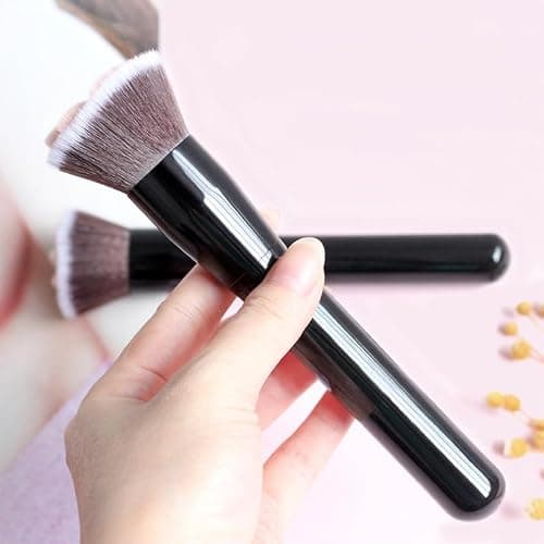 Cat Paw Makeup Brush – Soft Fiber Foundation Brush, Multi-Functional Beauty Tool, Portable, Wooden Handle, 6.30"x1.57"x0.79" (Black) thumbnail 2