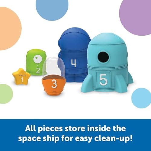 Learning Resources Nesting Space Surprise, Preschool Learning Activities, Fine Motor Skills, Montessori Preschool Toys, Space Toys, Ages 18 Months+, 9 Pieces thumbnail 4