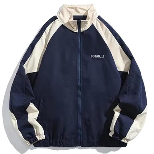 Y2k Jacket Acubi Fashion Y2k Windbreaker Jacket Women Vintage Racing College Jacket Colorblock Oversized Harajuku Outfit thumbnail 3