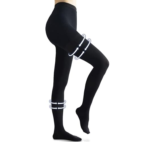 Beister Medical Compression Pantyhose for Women & Men, Opaque Closed Toe 20-30mmHg Graduated Support Tight, Waist High Compression Circulation Leggings for Varicose Veins, Edema, Flight, DVT - Image 1