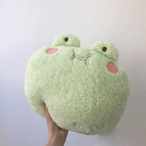DXDE4U Frog Plush Pillow, Adorable Frog Stuffed Animal (15 * 14 inch), Home Cushion Decoration Plush Hugging Pillow Frog Toy Birthday Xmas Travel Gift for Kids Adults Girls Boys thumbnail 7