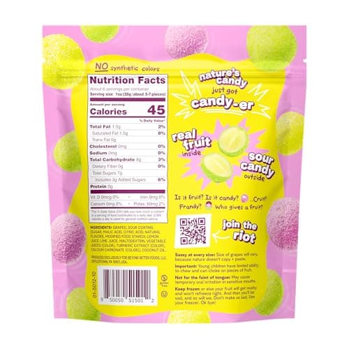 Fruit Riot Sour Candy Grapes Mix, Made with Real Fruit, 8oz, Gluten-Free thumbnail 2