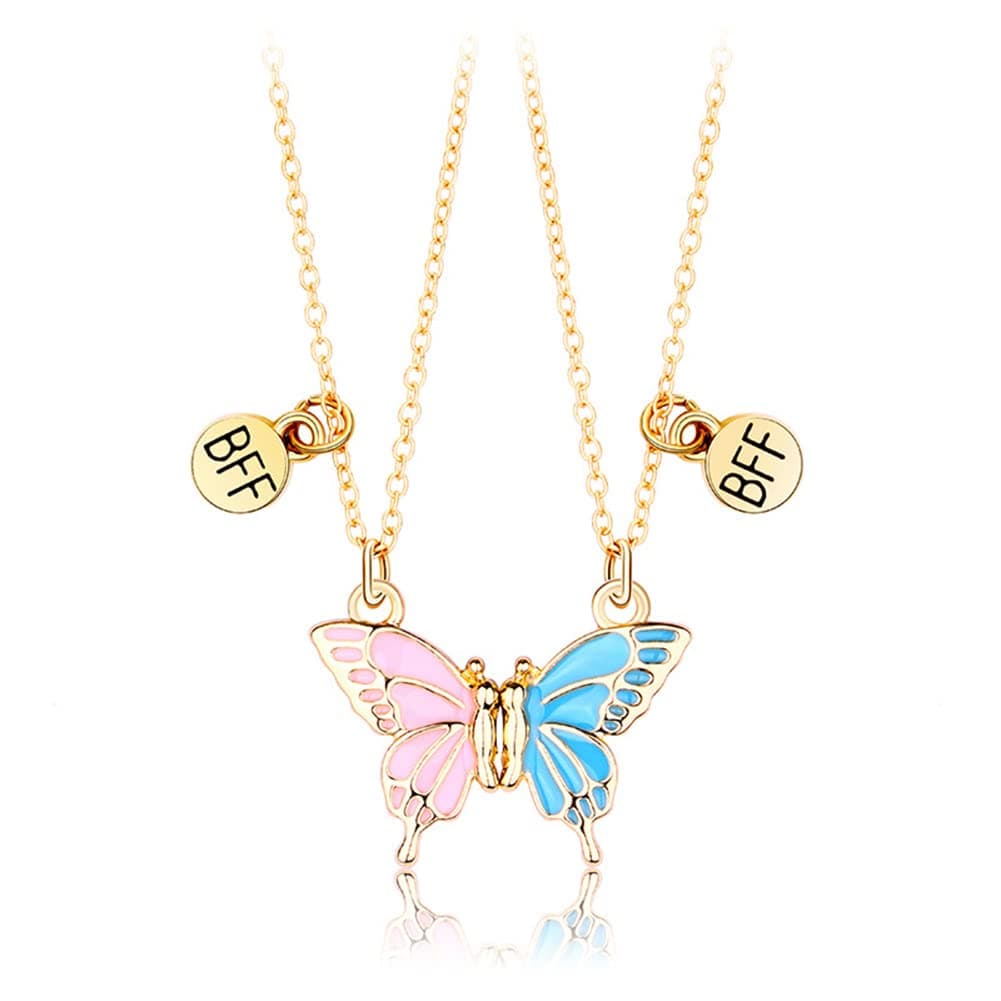 Best Friend Necklace for 2 Girls Magnetic Butterfly Matching Necklaces for Best Friends Birthday Christmas Xmas Gifts for Bestie Bff Necklace for 2 Magnet Necklace thumbnail 7