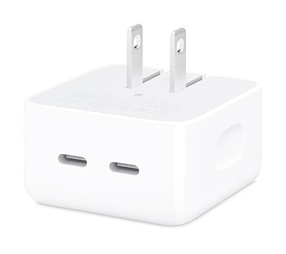 Apple 35W Dual USB-C Port Compact Power Adapter: Fast and Convenient Charging, Type C Wall Charger - Image 1