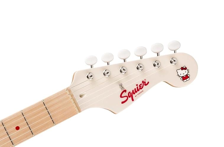 Fender x Hello Kitty Stratocaster Electric Guitar and Deluxe Hello Kitty Gig Bag, White thumbnail 6