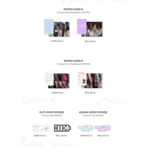 ILLIT [1st Mini Album 'SUPER REAL ME'](SUPER ME Ver.) + 3 Extra Photocards Set thumbnail 5
