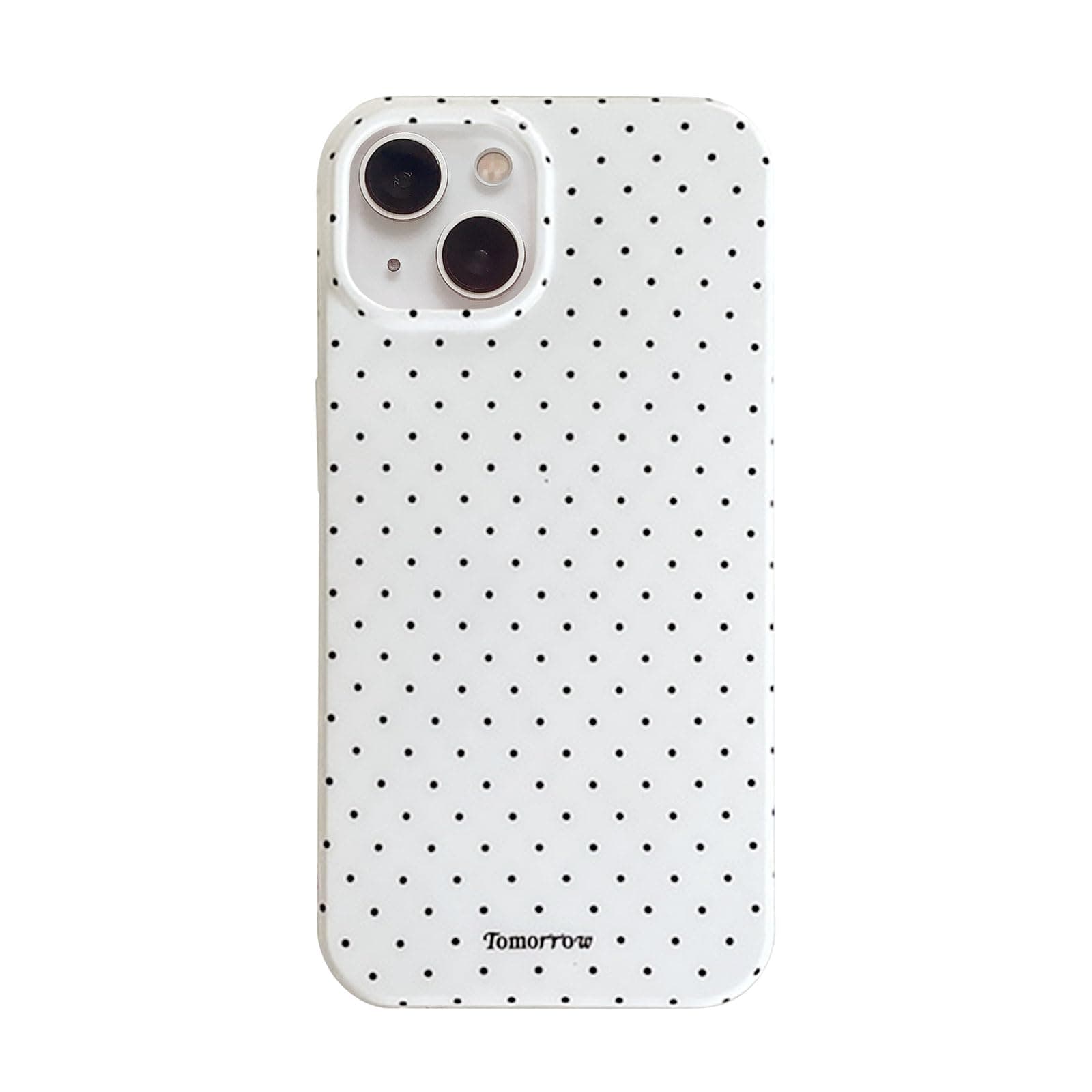 Cute Dots Pattern iPhone 13 iPhone 14 Case Aesthetic Design Simple Stylish Soft TPU Protective Phone Case for iPhone 13/14 - White - Image 1