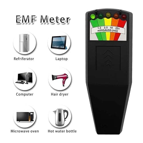 JahyShow Emf Meter Ghost Hunting: Emf Meter Radiation Detector for EF RF MF - Handheld Emf Detector or Home and Office Emf Inspections, Black thumbnail 4