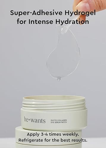 BE+WANTS Bewants under eye patches for puffy eyes, Korean under eye mask with vegan collagen and 71.9% bamboo water, patches for dark circles and Cooling, 60 pieces thumbnail 5